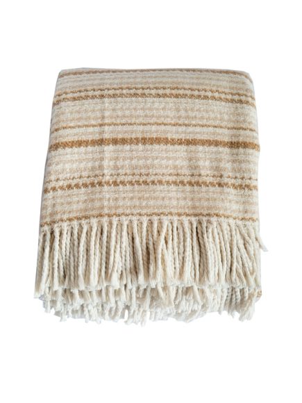 Manta Nepal Bege Com Franja - Image 2