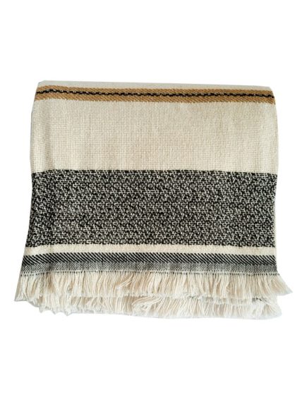 Manta Seul Listrada Com Franja - Image 2