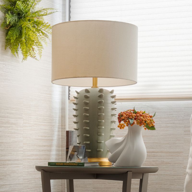 Abajur Cerâmica Verde Metal Dourado