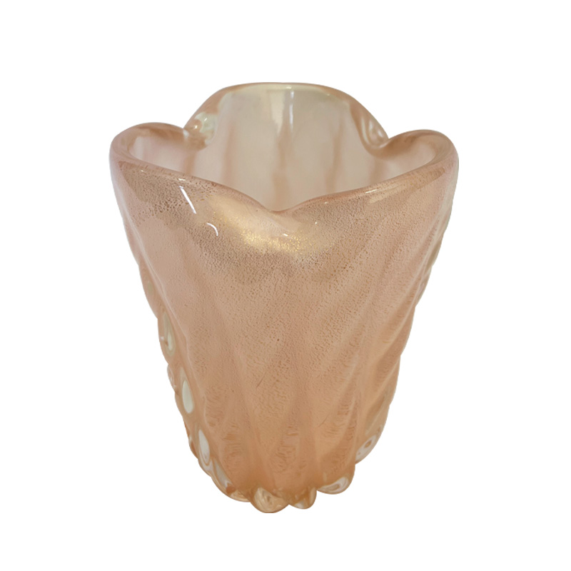 Vaso Murano Pérola Com Ouro M 26482