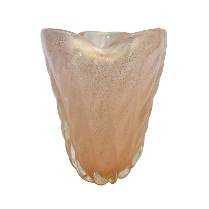 Vaso Murano Pérola Com Ouro M 26482