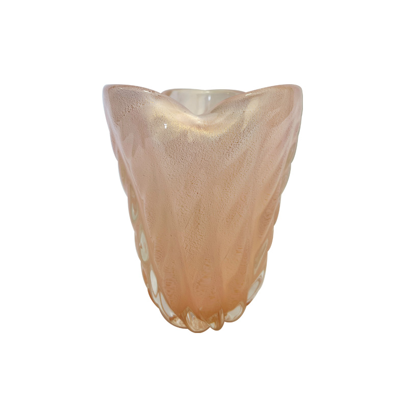 Vaso Murano Pérola Com Ouro P 26482