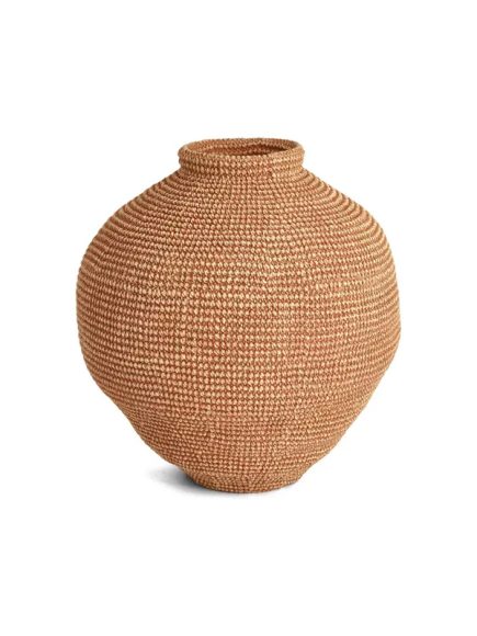 Vaso Bojudo Texturizado Bege Escuro