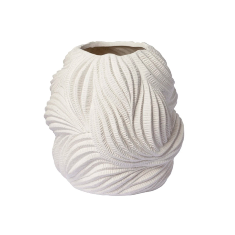 Vaso Entrelaçado Cerâmica Bege M