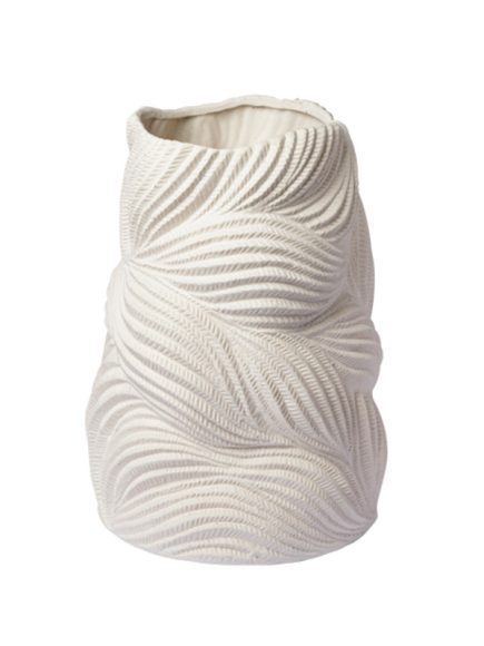 Vaso Entrelaçado Cerâmica Bege G