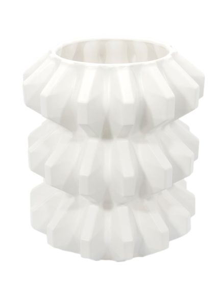 Vaso Cerâmica 3D Branco