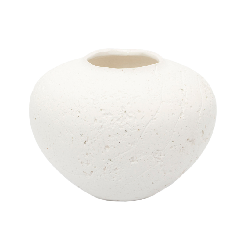 Vaso Cerâmica Rústica Branco P