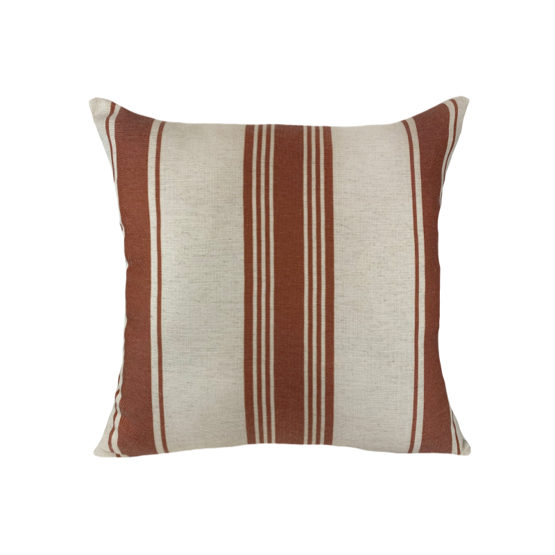 Almofada Linho Listrado Terracota