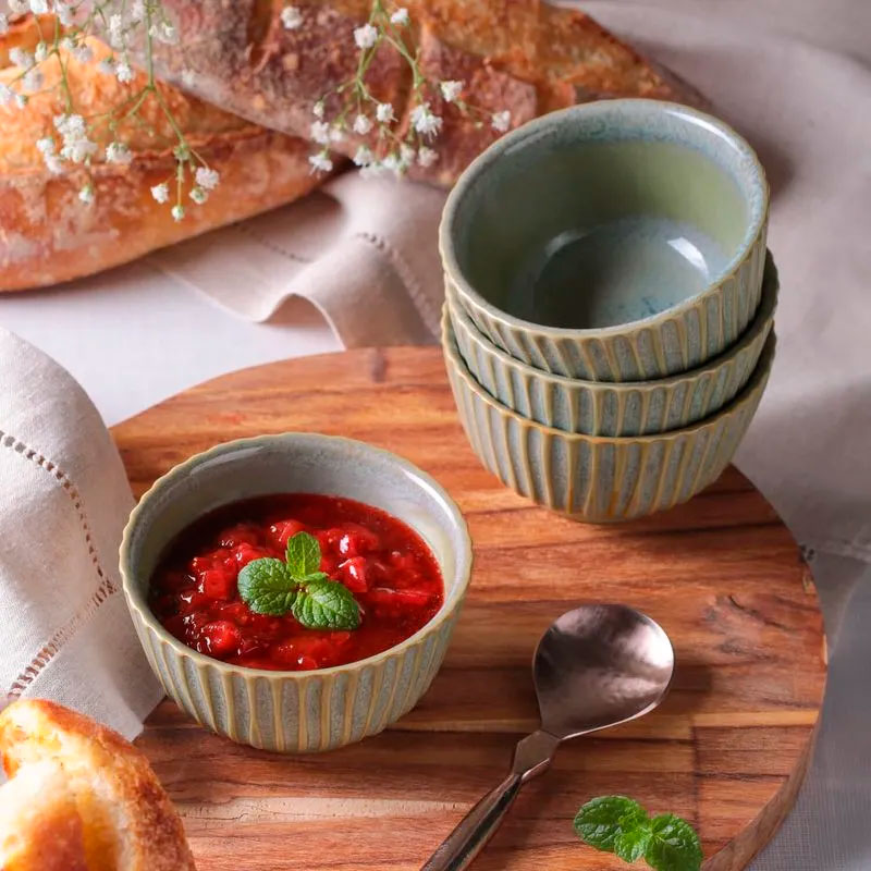 Ramequim Cerâmica Linhas Verde Granite 170ml