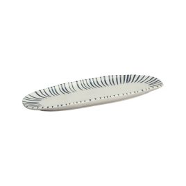 Travessa Orgânica Cerâmica Elemento Azul G 36x13cm
