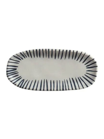 Travessa Orgânica Cerâmica Elemento Azul P 23x11cm - Imagem 3