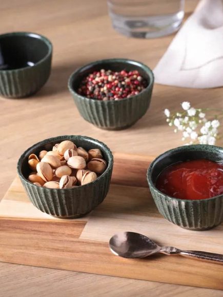 Ramequim Cerâmica Linhas Verde Greenery 170ml - Image 2