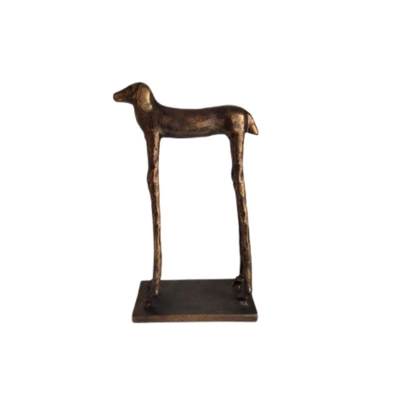 Escultura Cachorro Decorativo Bronze Antigo G