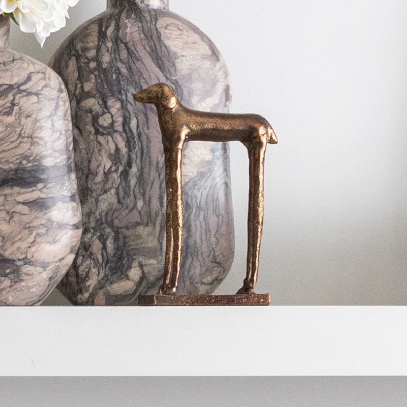 Escultura Cachorro Decorativo Bronze Antigo P