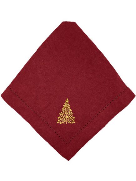 Guardanapo Algodão Ajour Vermelho Árvore 40cm - Image 2