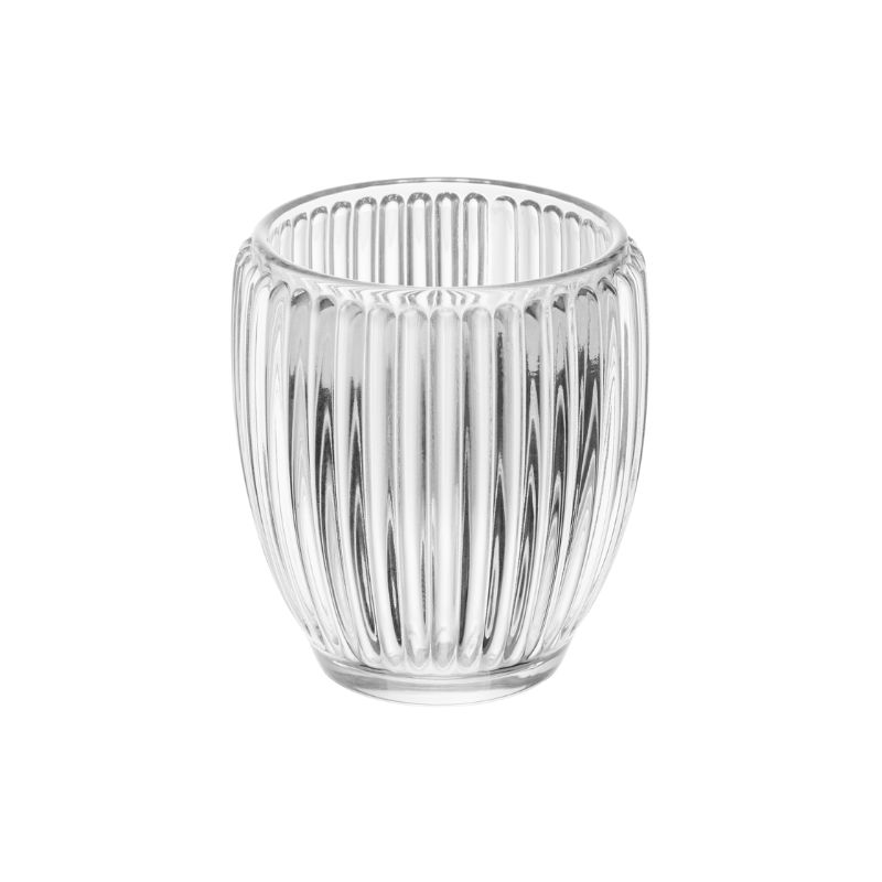 Porta Vela Copo Castiçal Lines Vidro