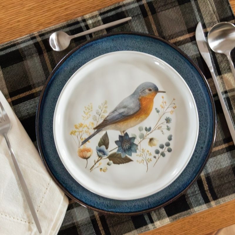 Prato Sobremesa Cerâmica Bella Estampa Passarinho Ø 22cm
