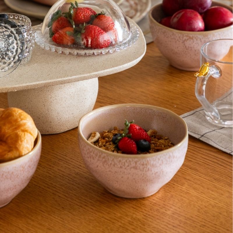 Bowl Orgânico Cerâmica Litchi Rosa 558ml