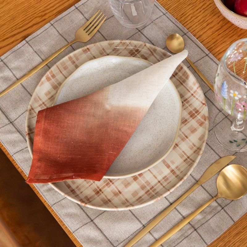 Prato Raso Cerâmica Sweet Road Xadrez Ø 28cm