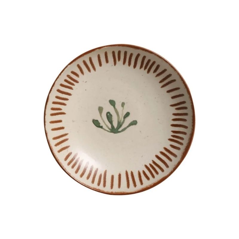Prato Fundo Cerâmica Magari Estampa Planta Ø 20cm