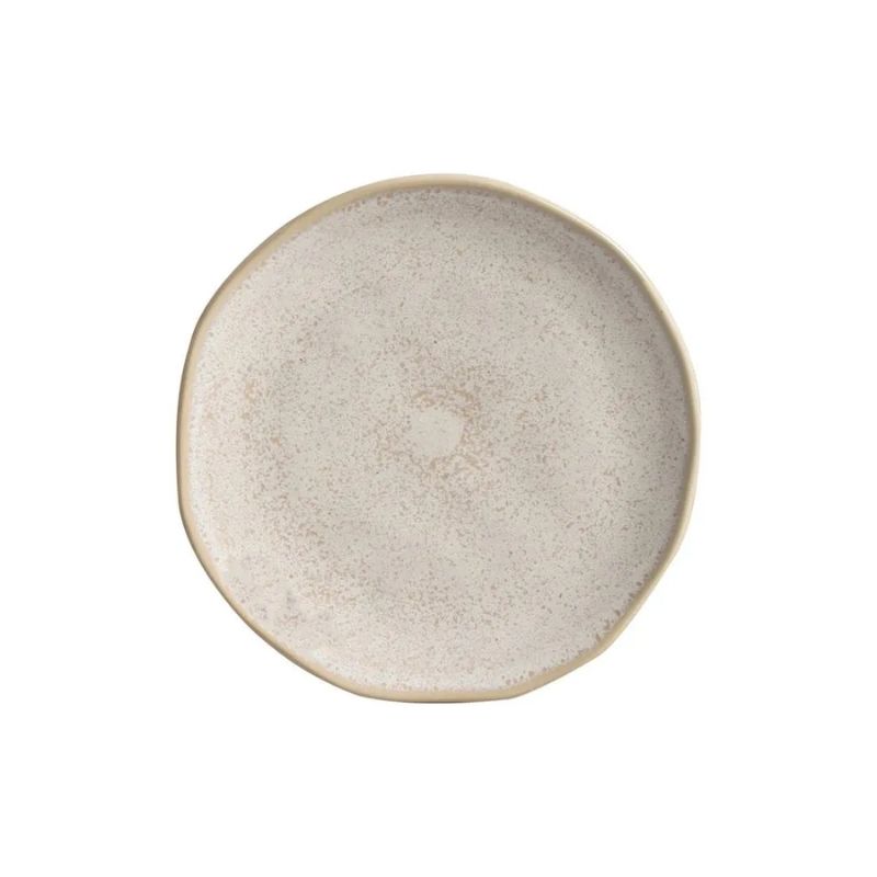 Prato Sobremesa Cerâmica Orgânico Latte Off-white Ø 20cm