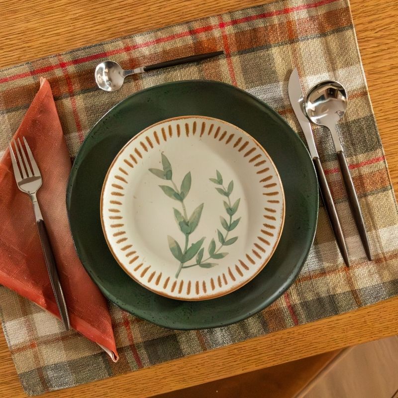 Faqueiro Organic Inox Estampa Madeira 24 Peças